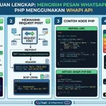 Pelajari cara mengirim pesan WhatsApp dari PHP menggunakan API Whapi, mulai dari API key, request POST, contoh kode, hingga penanganan error