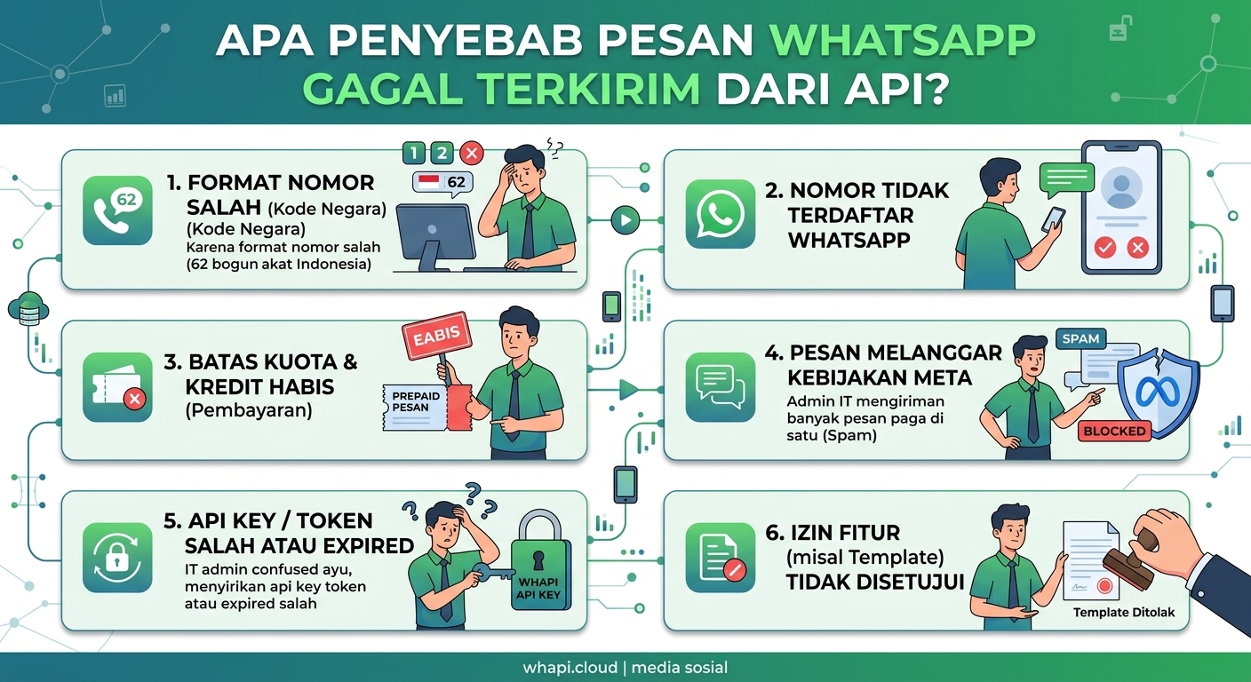 Apa Penyebab Pesan WhatsApp Gagal Terkirim dari API?