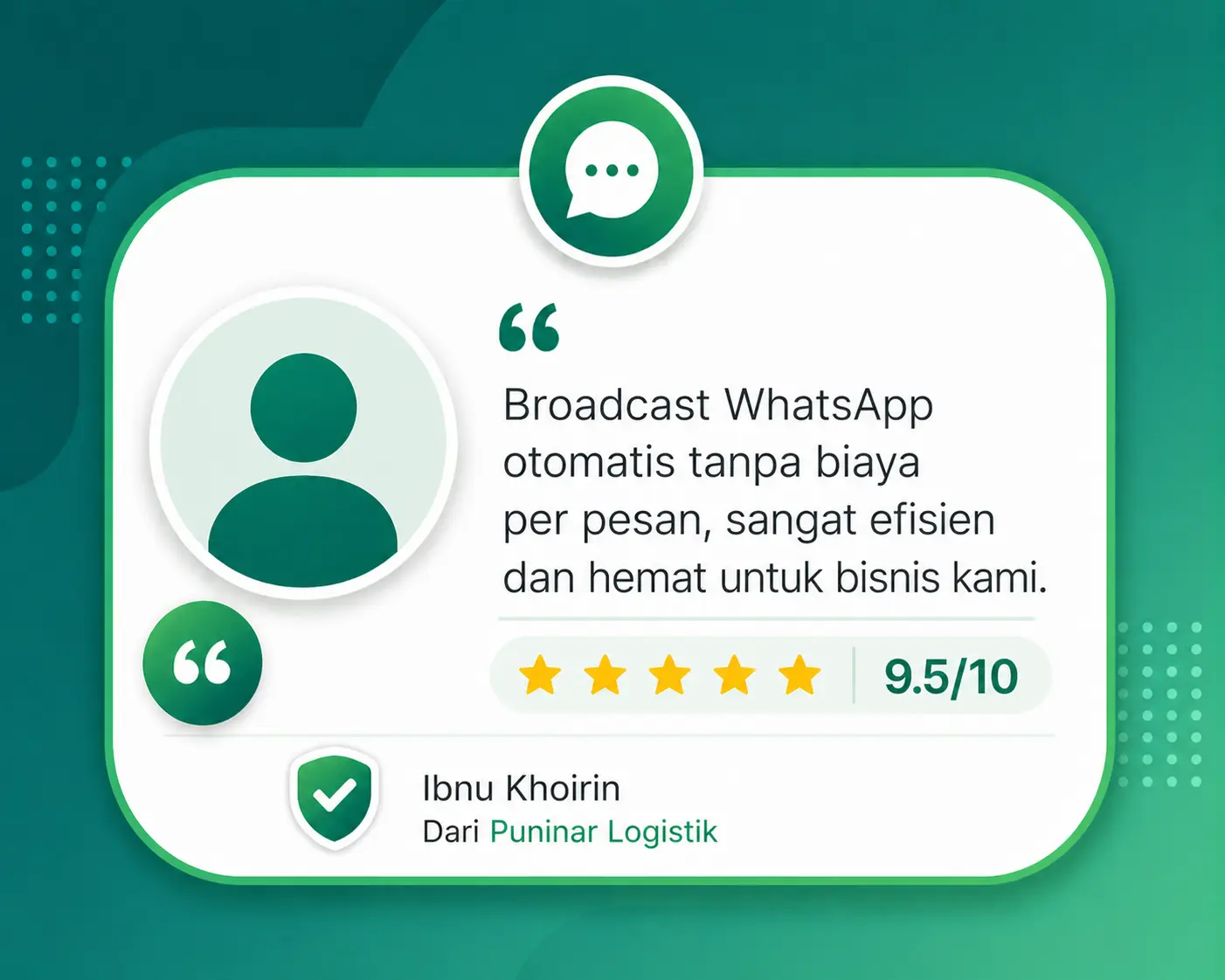 Testimoni pengguna Whapi - sistem tetap stabil meski kirim banyak pesan